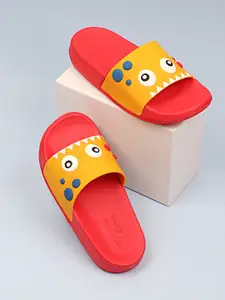 WELCOME Boys Red & Yellow Printed Sliders
