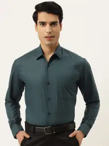 JAINISH Men Teal Classic Slim Fit Formal Shirt