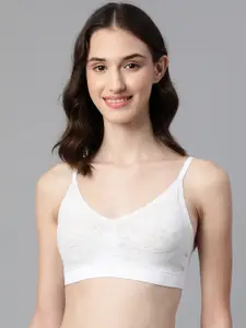 Marks & Spencer White Lace Bralette Bra - Lightly Padded