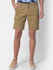 Woodland Men Olive Green Solid Chino Cotton Shorts