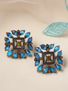 Rubans Gold-Toned & Floral Studs Earrings