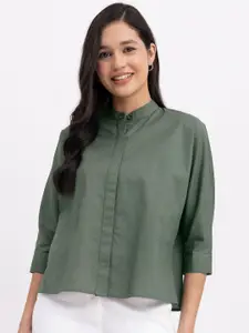 FableStreet Olive Green Shirt Style Top
