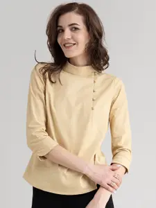 FableStreet Yellow High Neck Top