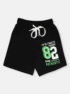CHIMPRALA Boys Black Conversational Printed Outdoor Antimicrobial Technology Shorts