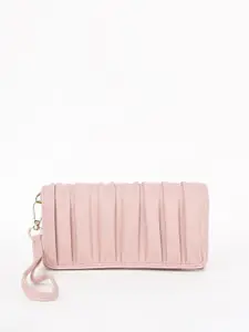 Ginger by Lifestyle Women Pink Textured Two Fold Wallet