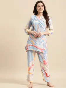 Prakrti Women Multicoloured Printed Cotton Night suit