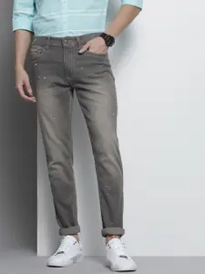 The Indian Garage Co Men Grey Slim Fit Light Fade Stretchable Jeans