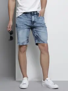 The Indian Garage Co Men Blue Slim Fit Denim Shorts