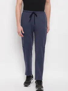 Duke Men Navy-Blue Solid Cotton Relaxed-Fit Track Pants