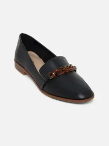 ALDO Women Black Solid Horsebit Loafers