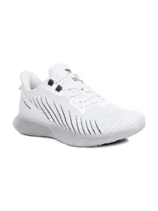 JQR Men BOUNCER White Mesh Lace-Up Running Shoes