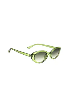 Peter Jones Eyewear Women Green Lens & Green Cateye Sunglasses with UV Protected Lens