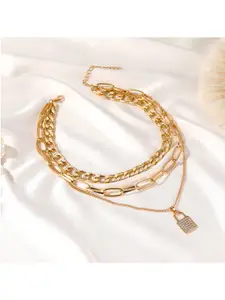 Vembley Gold-Toned Gold-Plated Layered Necklace