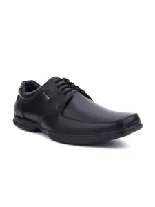 MONDAIN Black Solid Leather Formal Derbys