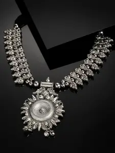 PANASH Silver-Toned Oxidized Handcrafted Tribal Necklace