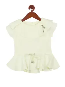 Tiny Girl Girls Yellow Solid Ruffle Top