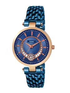 HYMT Women Blue Dial & Blue Stainless Steel Bracelet Style Straps Analogue Watch HMTY-8006