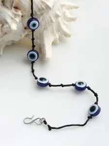 PANASH Evil Eye Beaded Black Thread Handcrafted Anklet