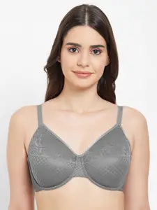 Wacoal Grey Floral Printed Underwired Non Padded Everyday Bra