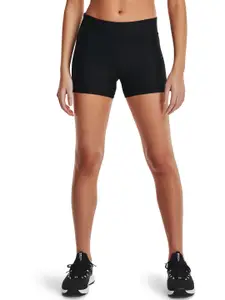 UNDER ARMOUR Women Black HeatGear Skinny Fit Gym Sports Shorts