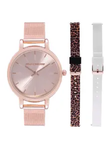 Skechers Women Rose Gold-Toned Sets Analogue Watch SR9029 with 2 Straps