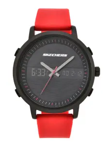 Skechers Men Black Dial & Red Straps The Lawndale Analogue and Digital Watch SR5073
