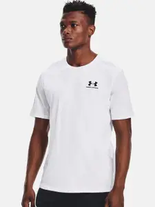 UNDER ARMOUR Men White UA Sports Style LC SS Brand Logo Printed T-shirt