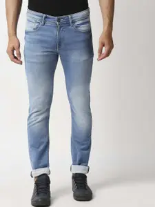 Pepe Jeans Men Soho Skinny Fit Low-Rise Low Distress Heavy Fade Stretchable Jeans