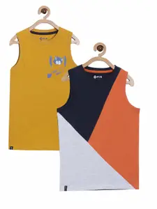 3PIN Boys Multicoloured 2 Colourblocked Applique T-shirt