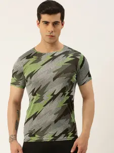 Sports52 wear Round Neck Abstract Printed Dry-Fit Training T-shirt