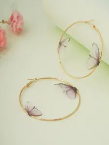 Ferosh Gold-Toned Circular Hoop Earrings