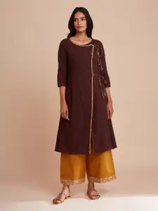 W The Folksong Collection Women Brown Solid Kurta