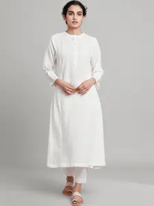 W The Folksong Collection Women Off White Kurta