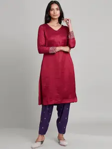 W The Folksong Collection Women Pink A-Line Kurta