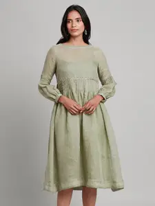 W The Folksong Collection Green Ethnic Dress