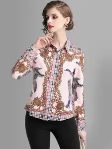 JC Collection Women Pink Ethnic Motifs Printed Casual Shirt