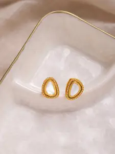 Ruby Raang Gold-Plated Triangular Studs Earrings