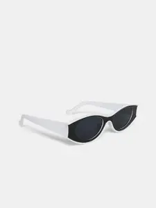 20Dresses Black Lens & White Oval Sunglasses SG0450