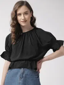 Sera Black Blouson Top
