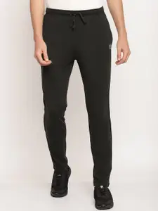 Octave Men Olive Green Solid Cotton Track Pant