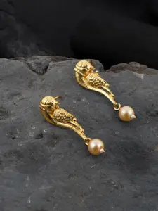 Silvermerc Designs Gold-Plated Contemporary Drop Earrings