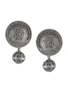 Silvermerc Designs Silver-Plated Oxidised Contemporary Drop Earrings