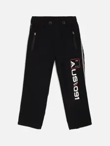 Octave Boys Navy Blue Cotton Regular Fit Track Pants