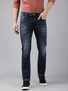 Voi Jeans Men Navy Blue Urban Slim Fit Light Fade Stretchable Jeans