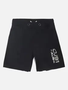 Octave Boys Navy Blue Solid Cotton Shorts