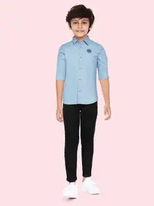 Allen Solly Junior Boys Blue Solid Casual Shirt