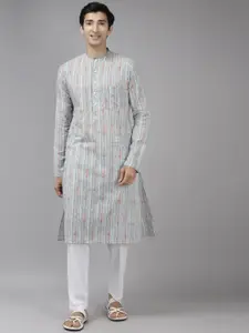 See Designs Men Multicoloured Printed Pure Cotton Kurta with Trousers