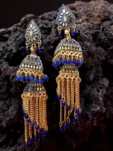 ANIKAS CREATION Gold-Plated Dome Shaped Jhumkas Earrings
