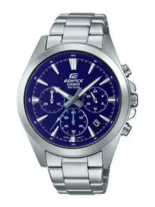 CASIO Men Blue & Stainless Steel Bracelet Straps Analogue Watch ED545 EFV-630D-2AVUDF
