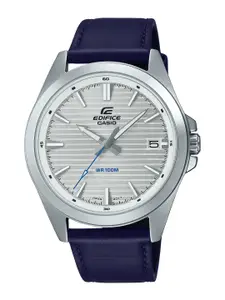 CASIO Men White Dial & Blue Leather Straps Analogue Watch ED541